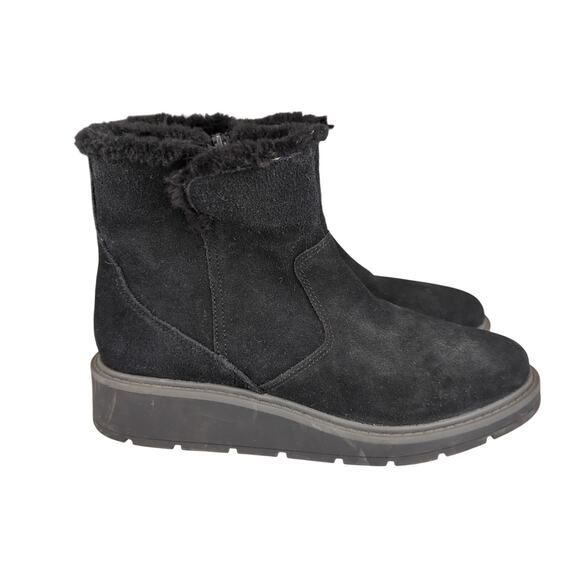 Clarks‎ Ivery Opal Ankle Boots Black Suede Leather Booties Women's Size 9 13281 - Picture 1 of 8